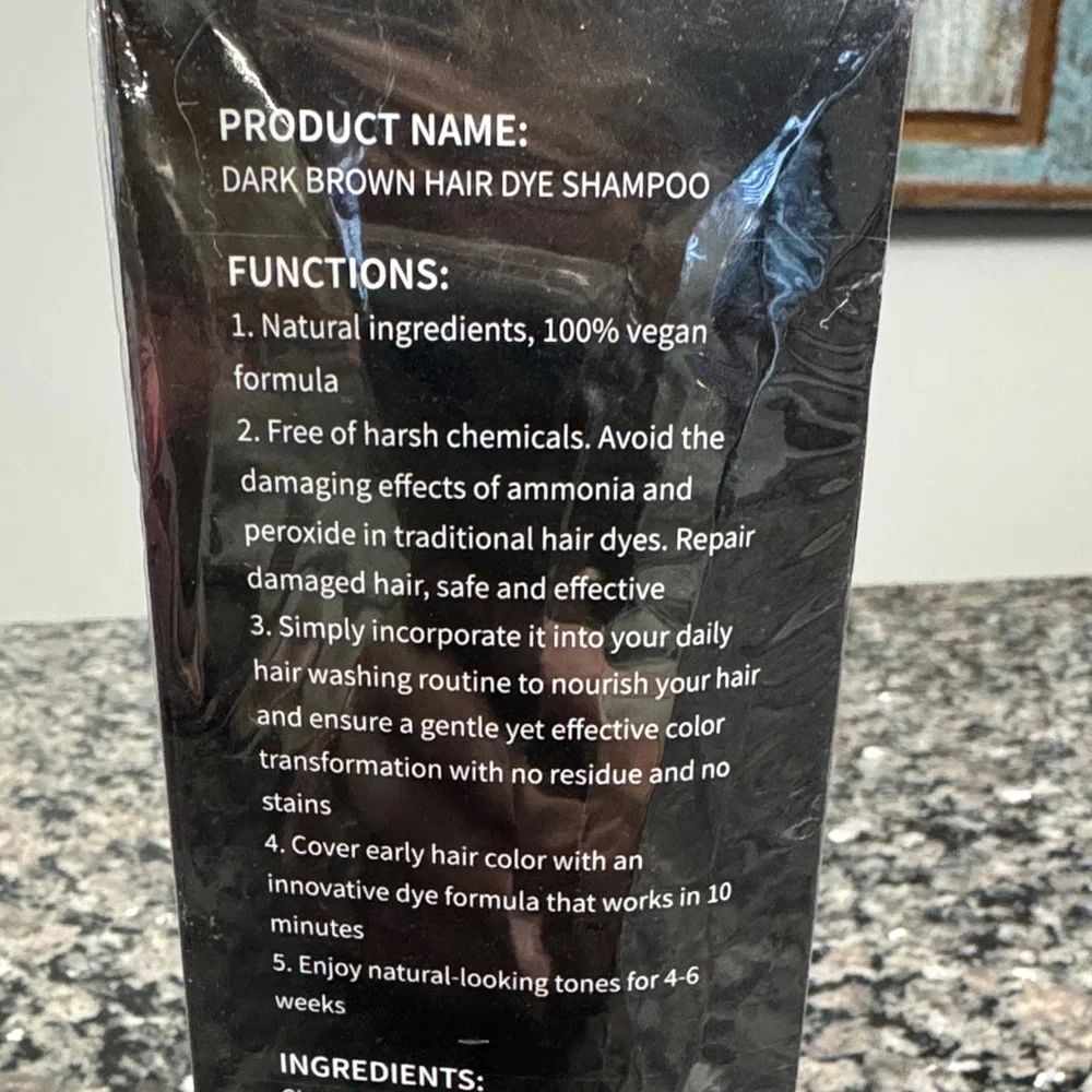 Nova Hair Dark Brown Hair Dye Shampoo NWT